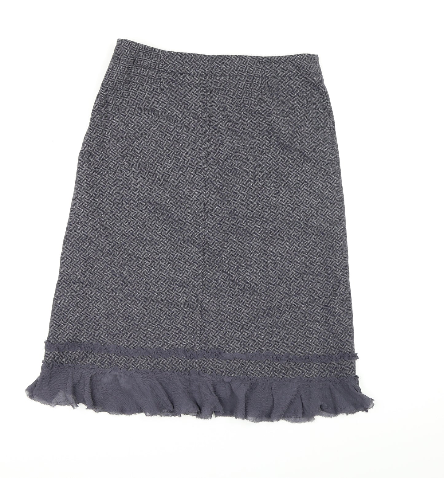 KEW Womens Grey Herringbone  A-Line Skirt Size 12