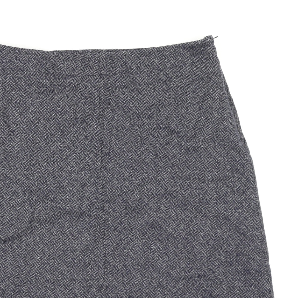 KEW Womens Grey Herringbone  A-Line Skirt Size 12