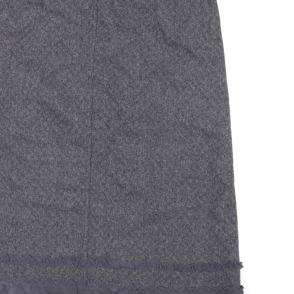 KEW Womens Grey Herringbone  A-Line Skirt Size 12