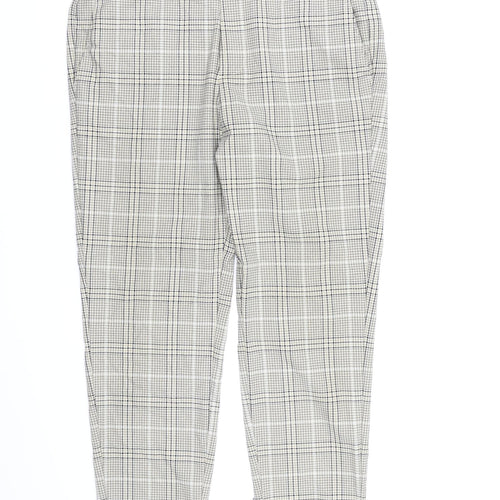 Bershka Mens Beige Check  Dress Pants Trousers Size S L26 in
