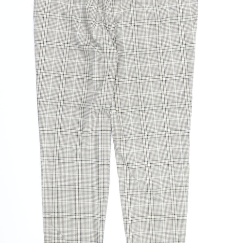Bershka Mens Beige Check  Dress Pants Trousers Size S L26 in