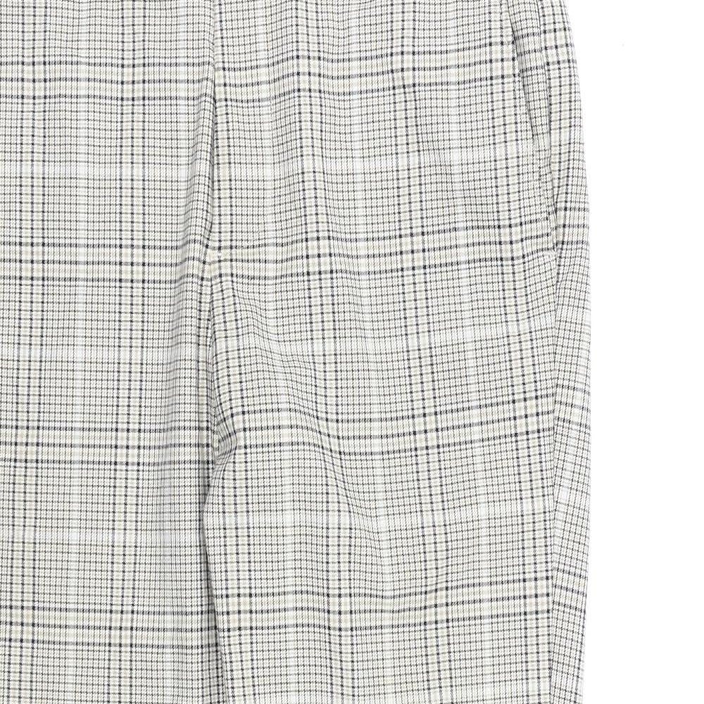 Bershka Mens Beige Check  Dress Pants Trousers Size S L26 in