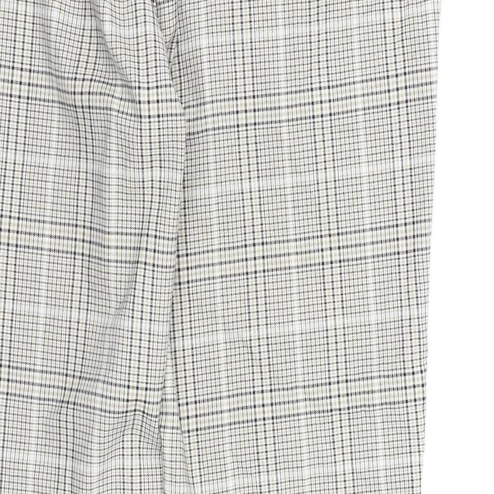 Bershka Mens Beige Check  Dress Pants Trousers Size S L26 in