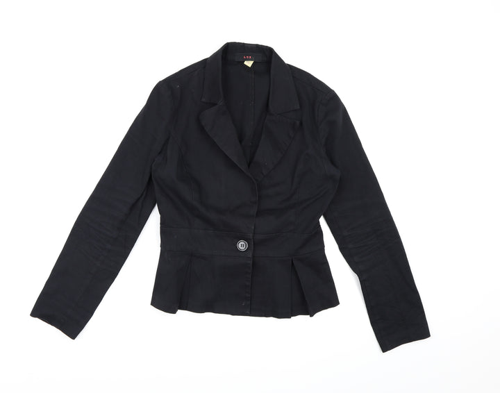 Lux Womens Black Jacket Blazer Size L
