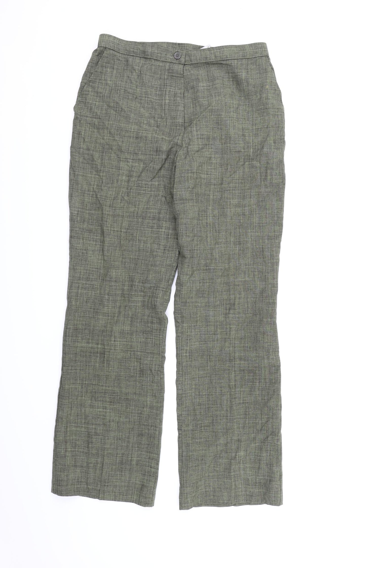 Marks and Spencer Womens Green  Rayon Trousers  Size 12 L30 in