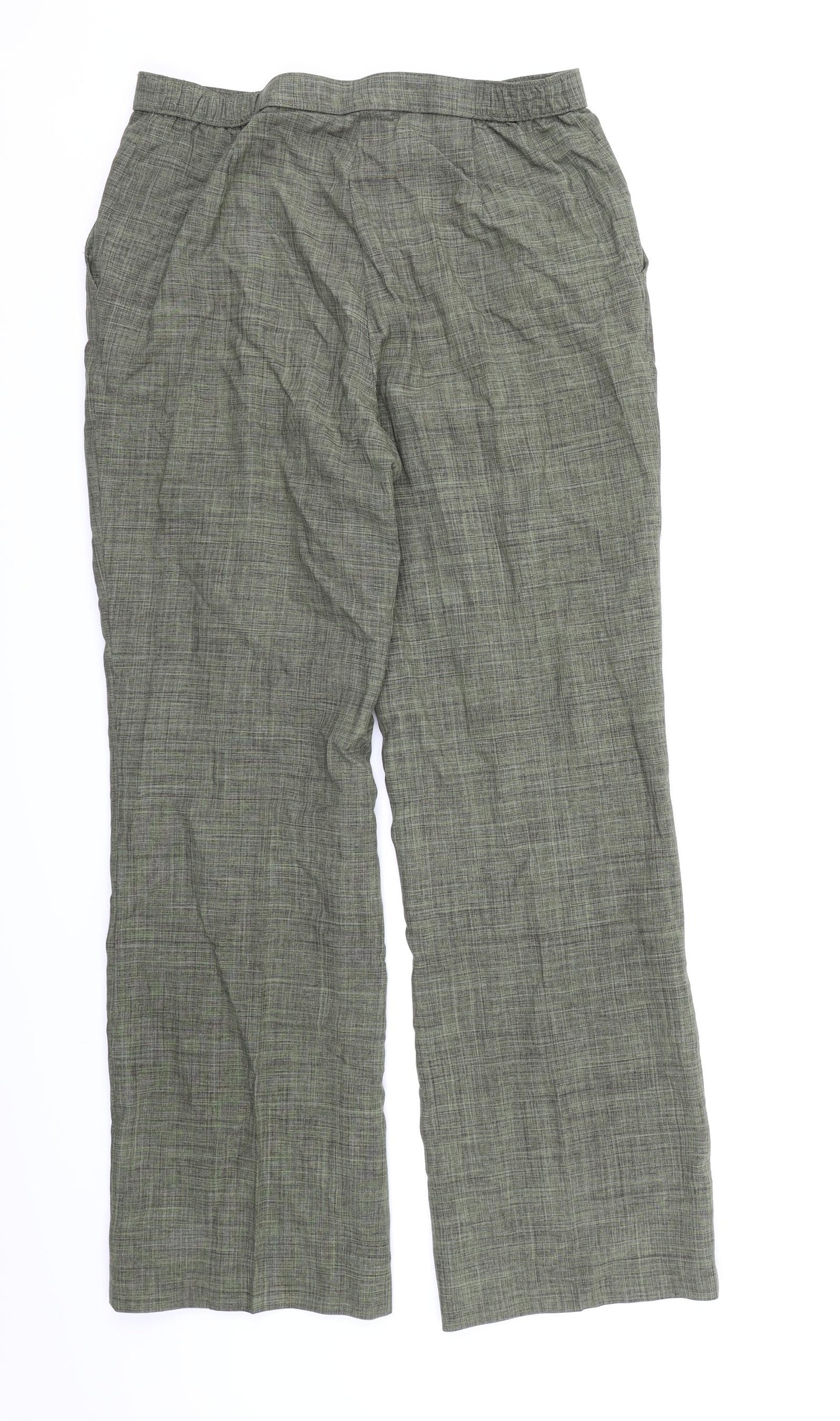 Marks and Spencer Womens Green  Rayon Trousers  Size 12 L30 in