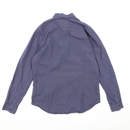 Burton London  Mens Blue Striped   Button-Up Size M