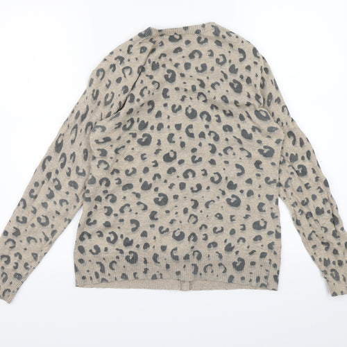 Gap Womens Brown Animal Print Knit Cardigan Jumper Size M