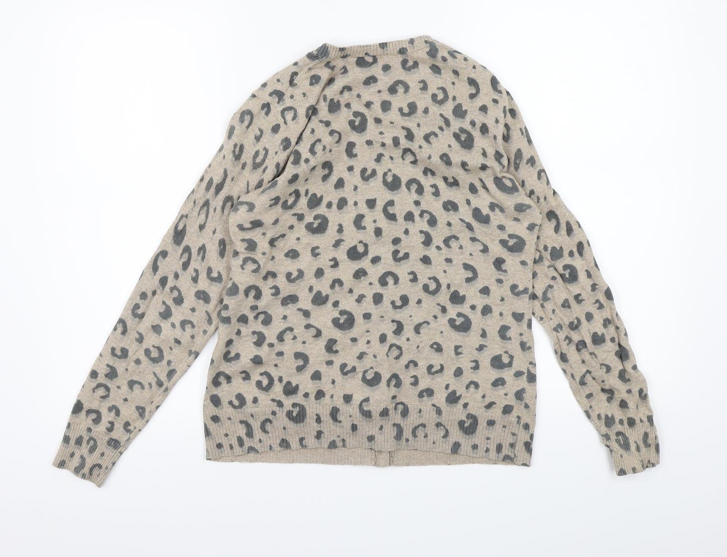 Gap Womens Brown Animal Print Knit Cardigan Jumper Size M