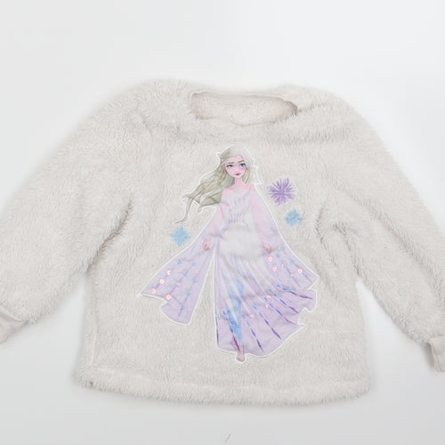 George Girls White Geometric  Top Pyjama Top Size 2-3 Years  - Frozen