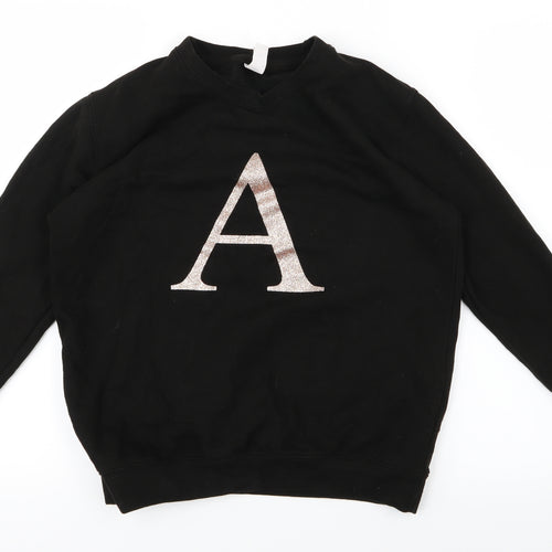 Just Hoods Girls Black   Pullover Jumper Size 12-13 Years