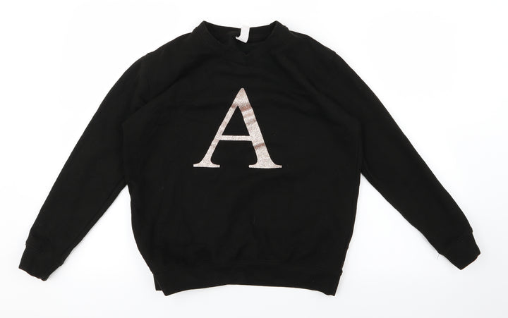 Just Hoods Girls Black Pullover Jumper Size 12-13 Years