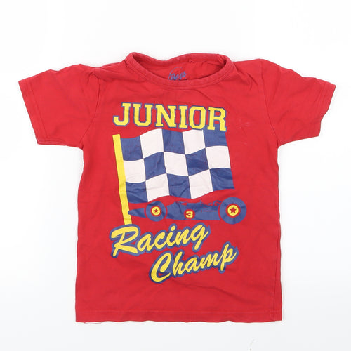 Boys  Boys Red   Basic T-Shirt Size 5-6 Years