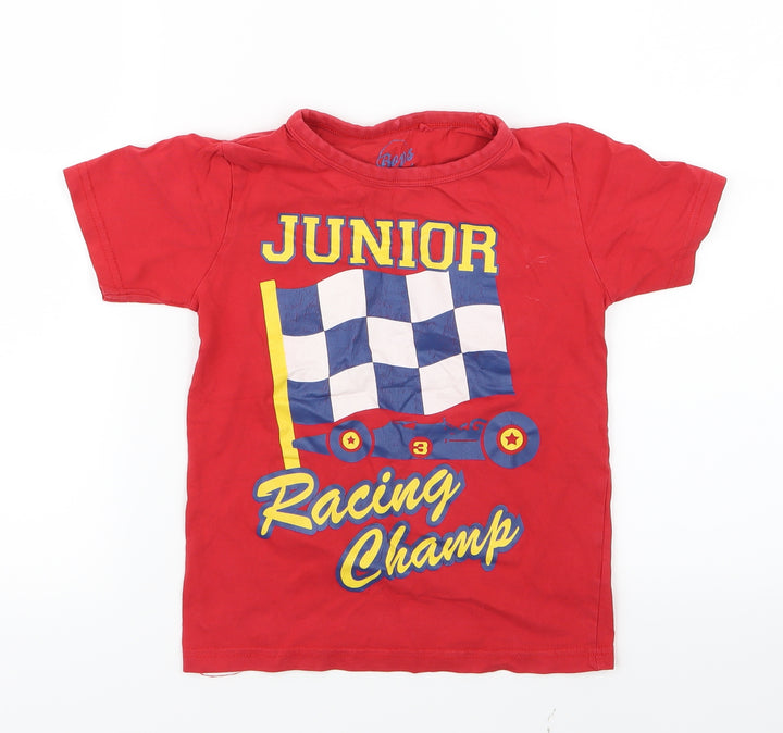 Boys Boys Red Basic T-Shirt Size 5-6 Years