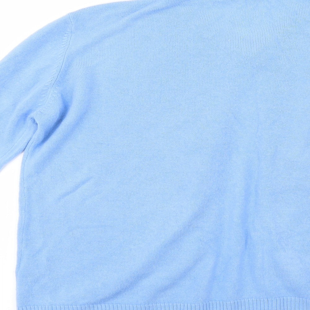 Pure & Natural Womens Blue  Knit Cardigan Jumper Size 14