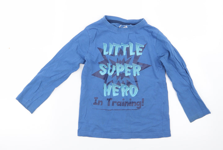 Boys Boys Blue Basic T-Shirt Size 5-6 Years