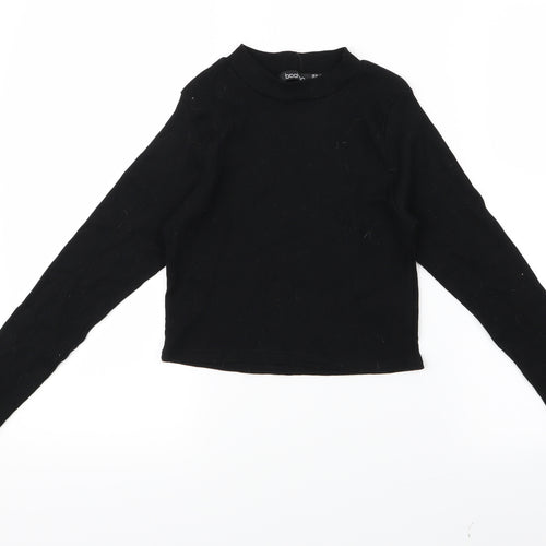 Boohoo Womens Black   Cropped T-Shirt Size 12