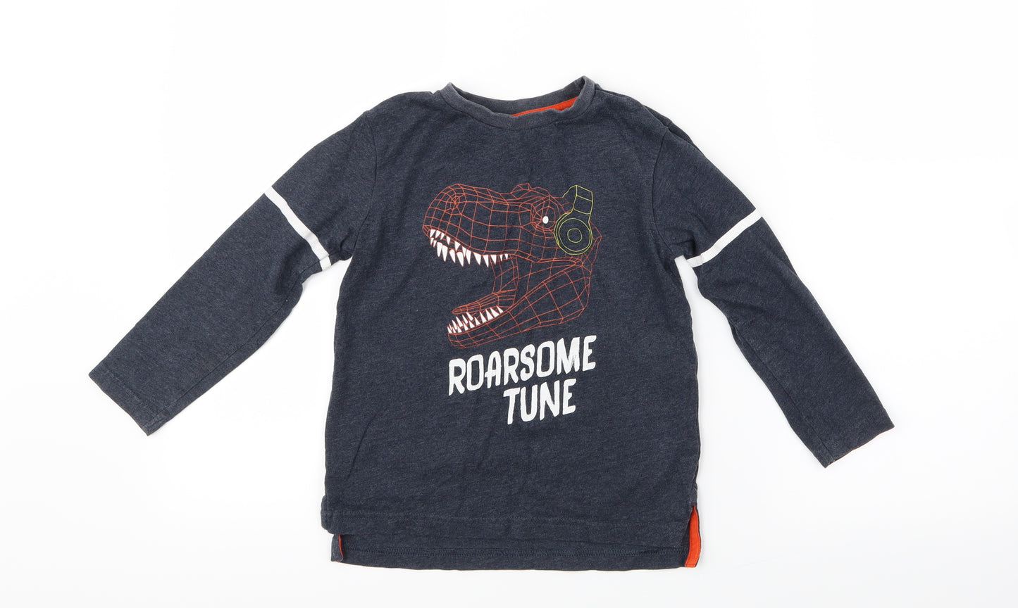 Very  Boys Blue   Basic T-Shirt Size 5-6 Years  - Dinosaur
