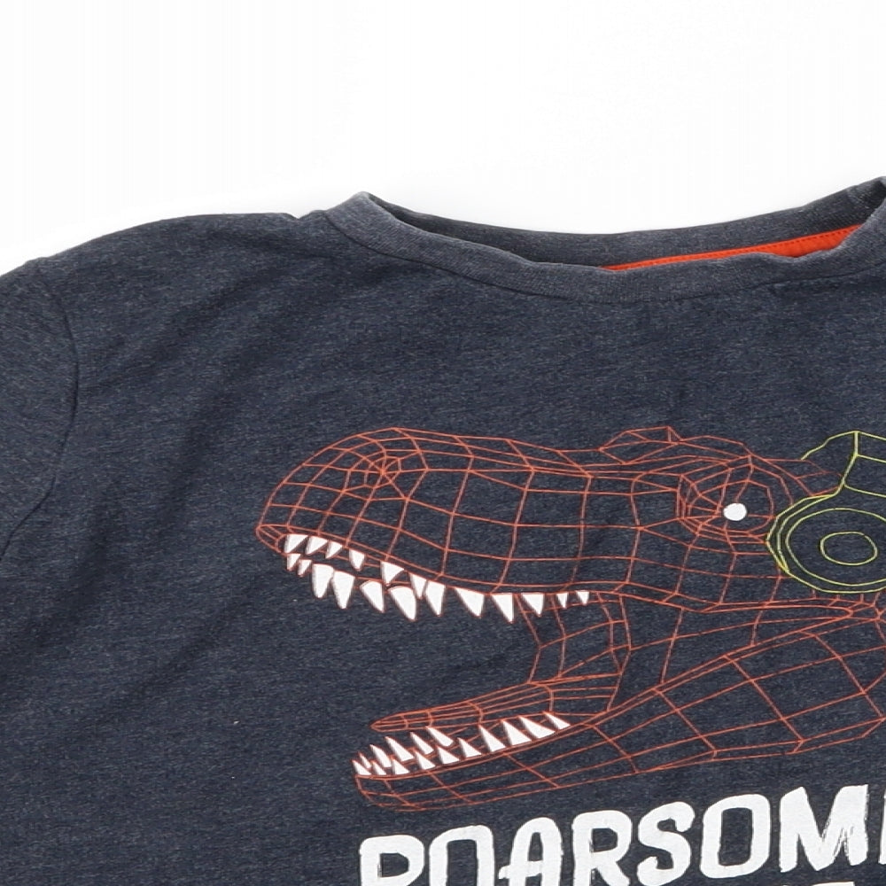 Very  Boys Blue   Basic T-Shirt Size 5-6 Years  - Dinosaur