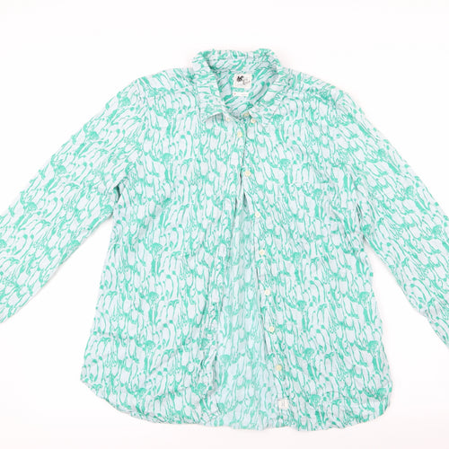 Gap Womens Green Geometric  Basic Button-Up Size M