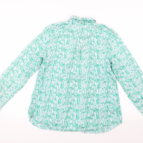 Gap Womens Green Geometric  Basic Button-Up Size M