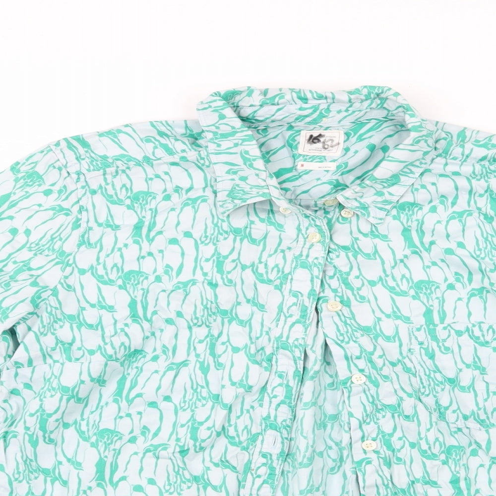 Gap Womens Green Geometric  Basic Button-Up Size M