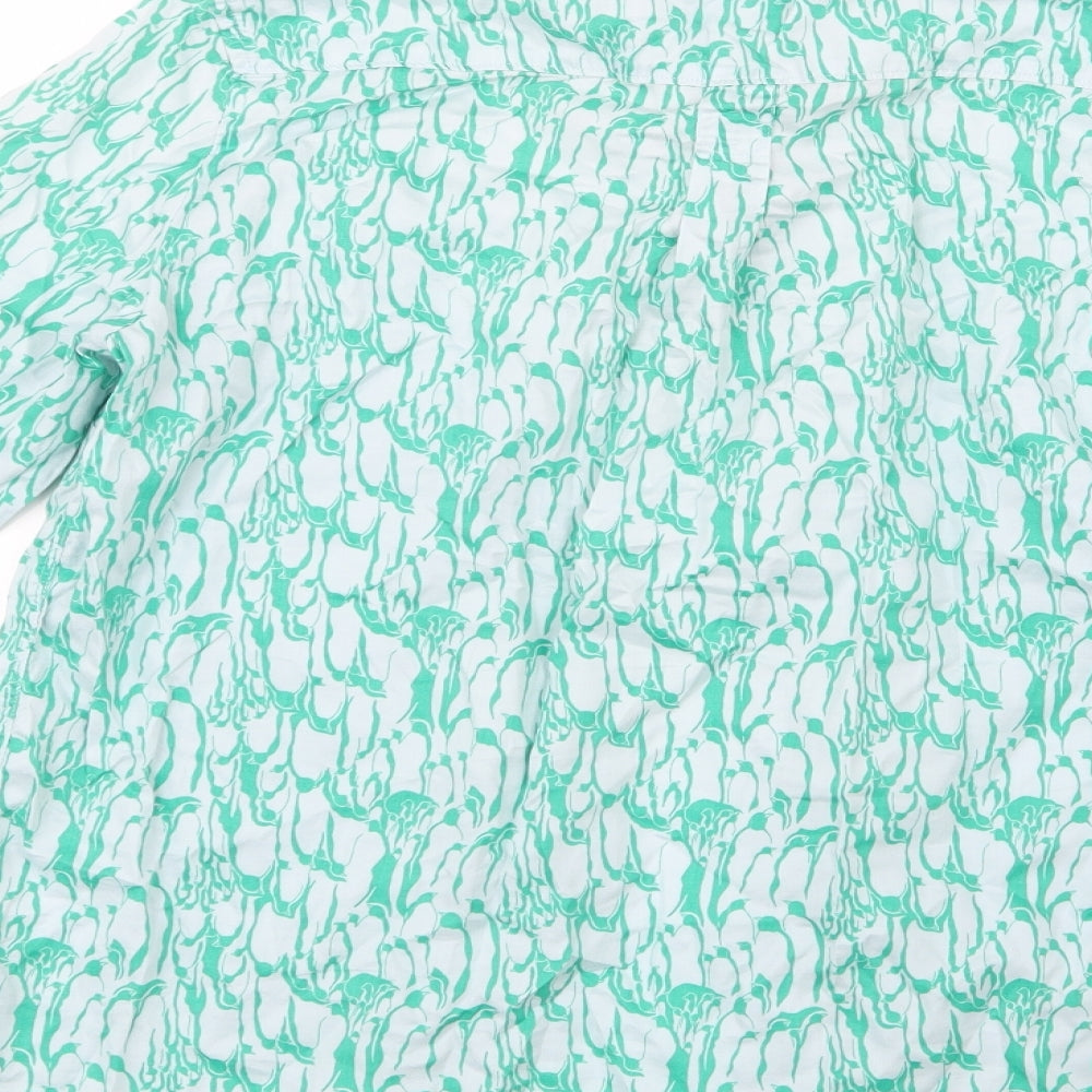 Gap Womens Green Geometric  Basic Button-Up Size M