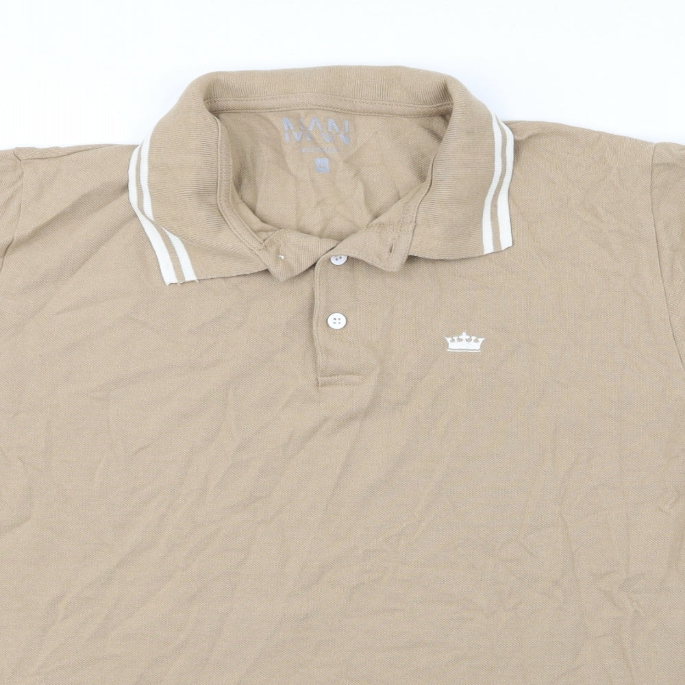 Boohoo Mens Beige    Polo Size XL
