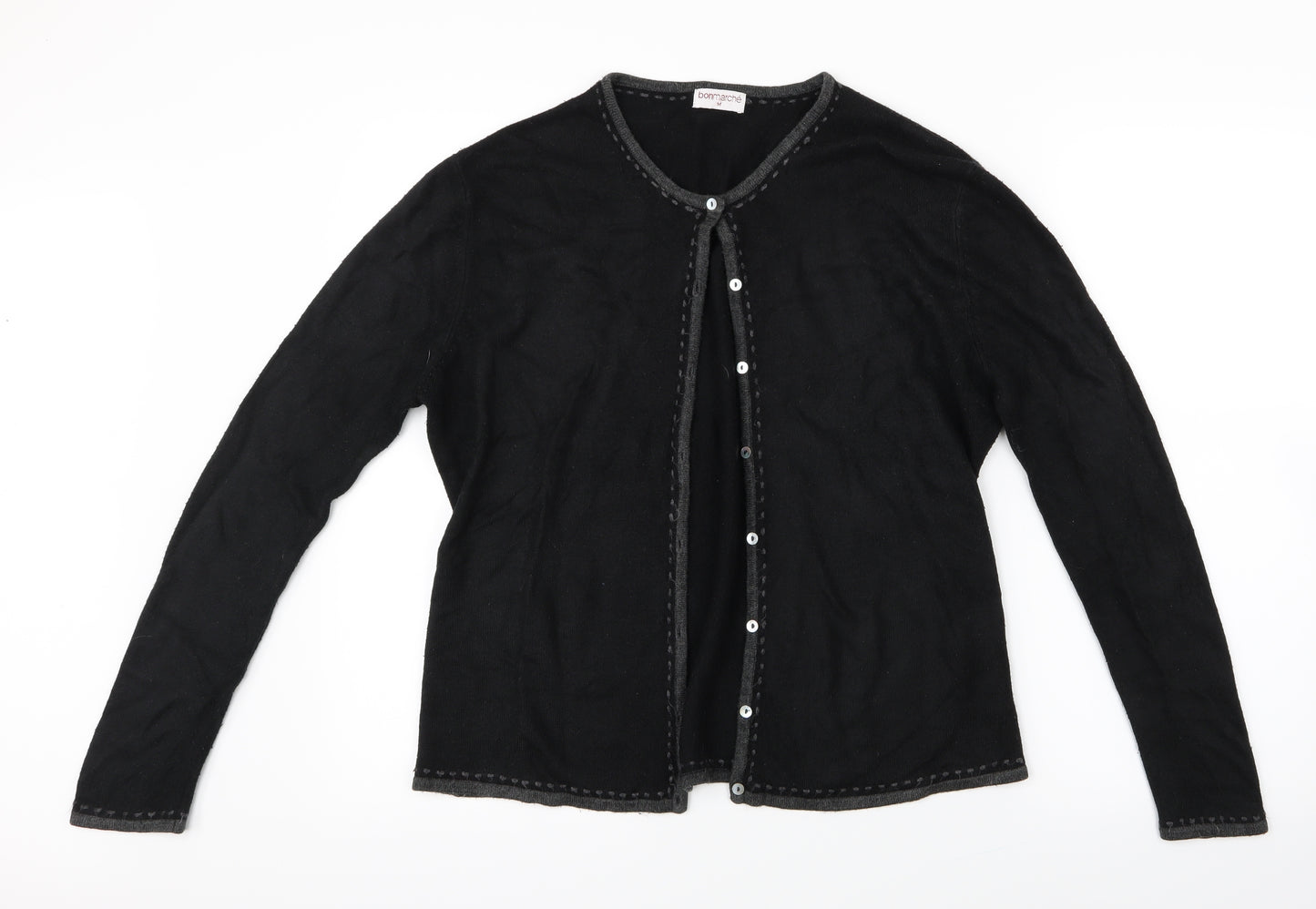 Bonmarché Womens Black  Knit Cardigan Jumper Size M