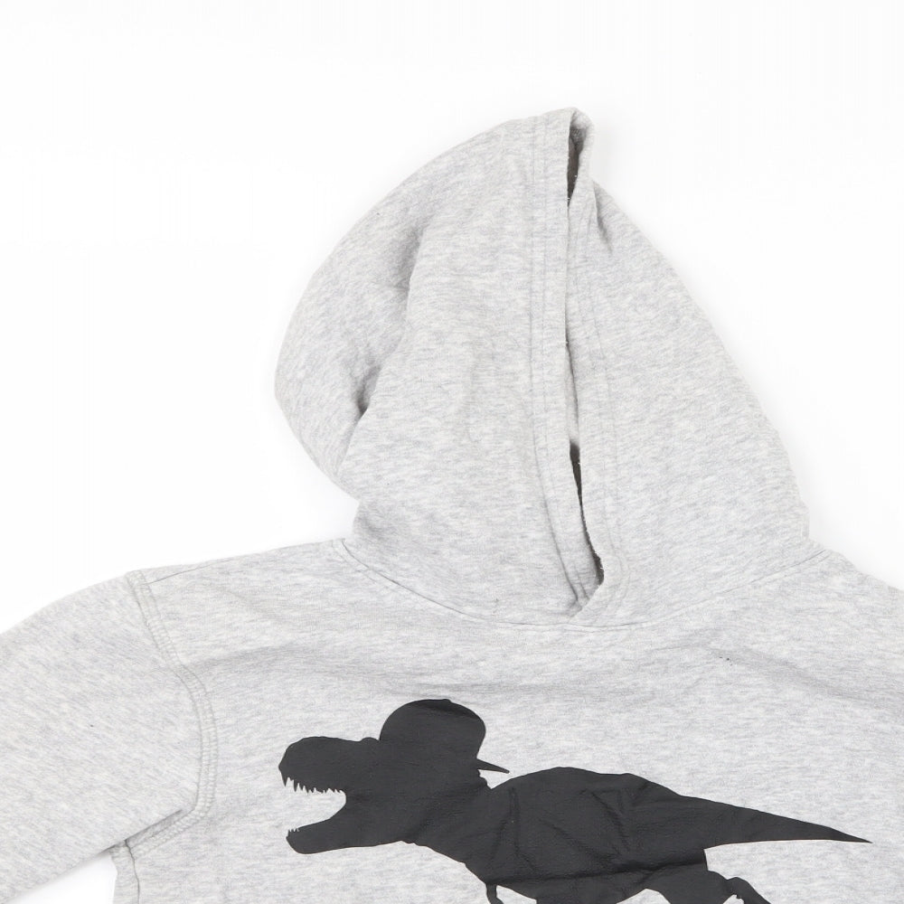 H&M Boys Grey   Pullover Hoodie Size 7-8 Years  - Dinosaur