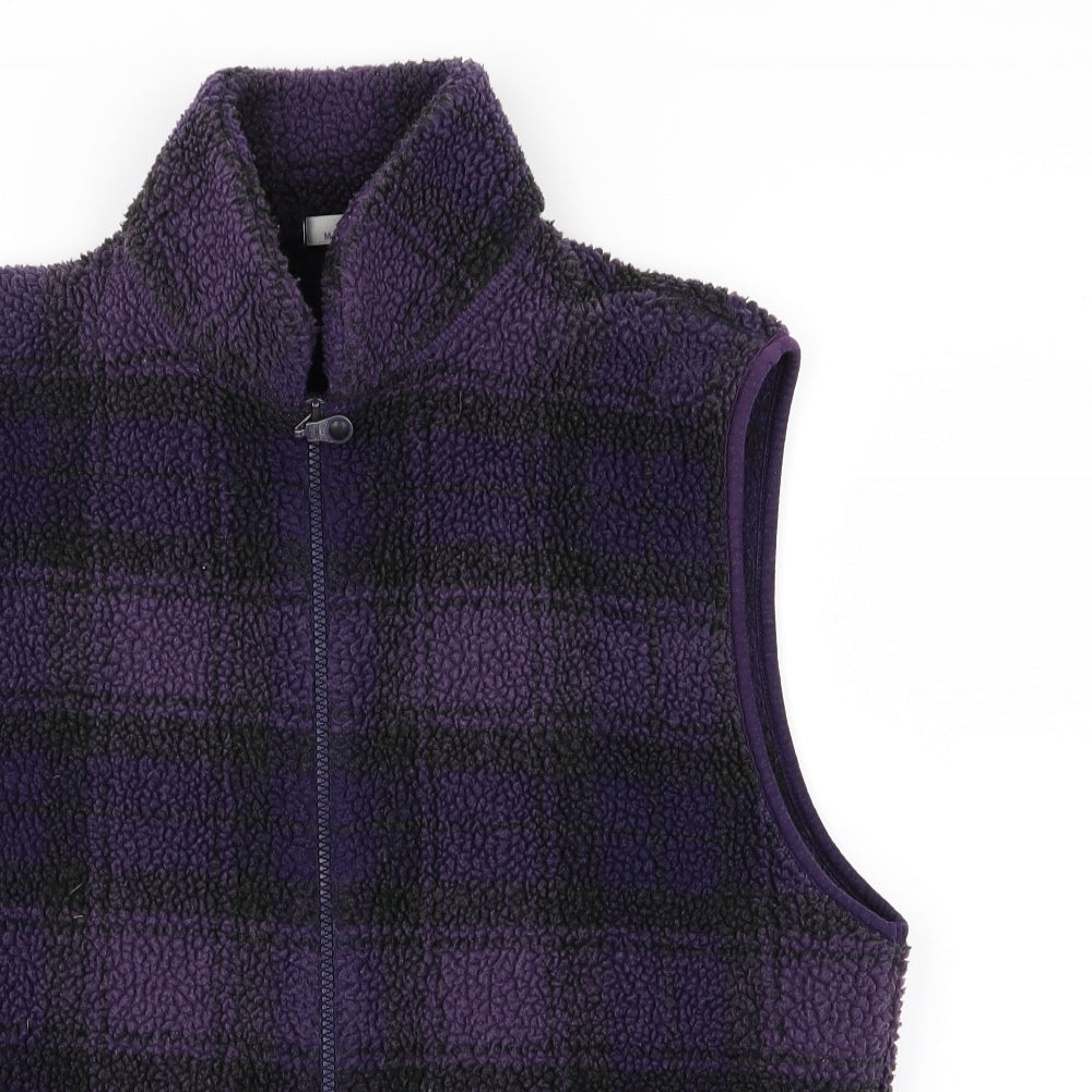 Marks and Spencer Womens Purple Check  Gilet Jacket Size 12