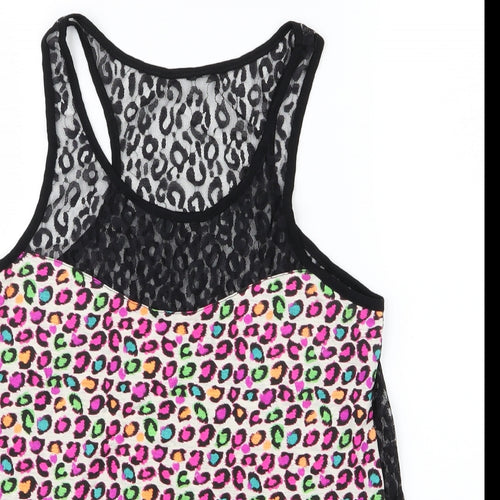 Preworn Womens Pink Animal Print  Basic Tank Size 8