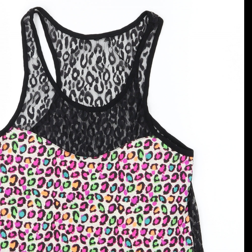 Preworn Womens Pink Animal Print  Basic Tank Size 8