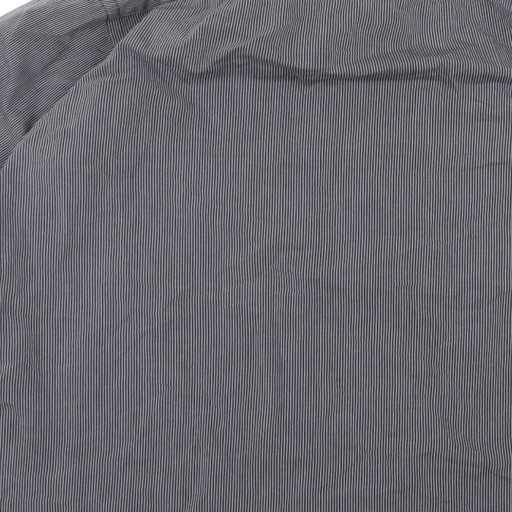 Cedar Wood State Mens Grey Striped   Button-Up Size 15