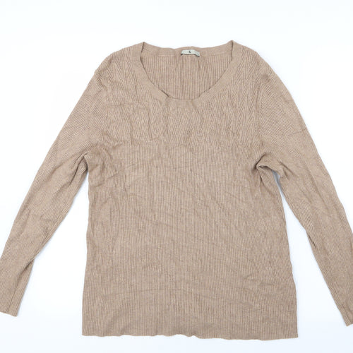 TU Womens Beige  Knit Pullover Jumper Size 18