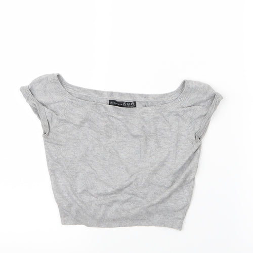 Atmosphere Womens Grey  Knit Cropped T-Shirt Size 8