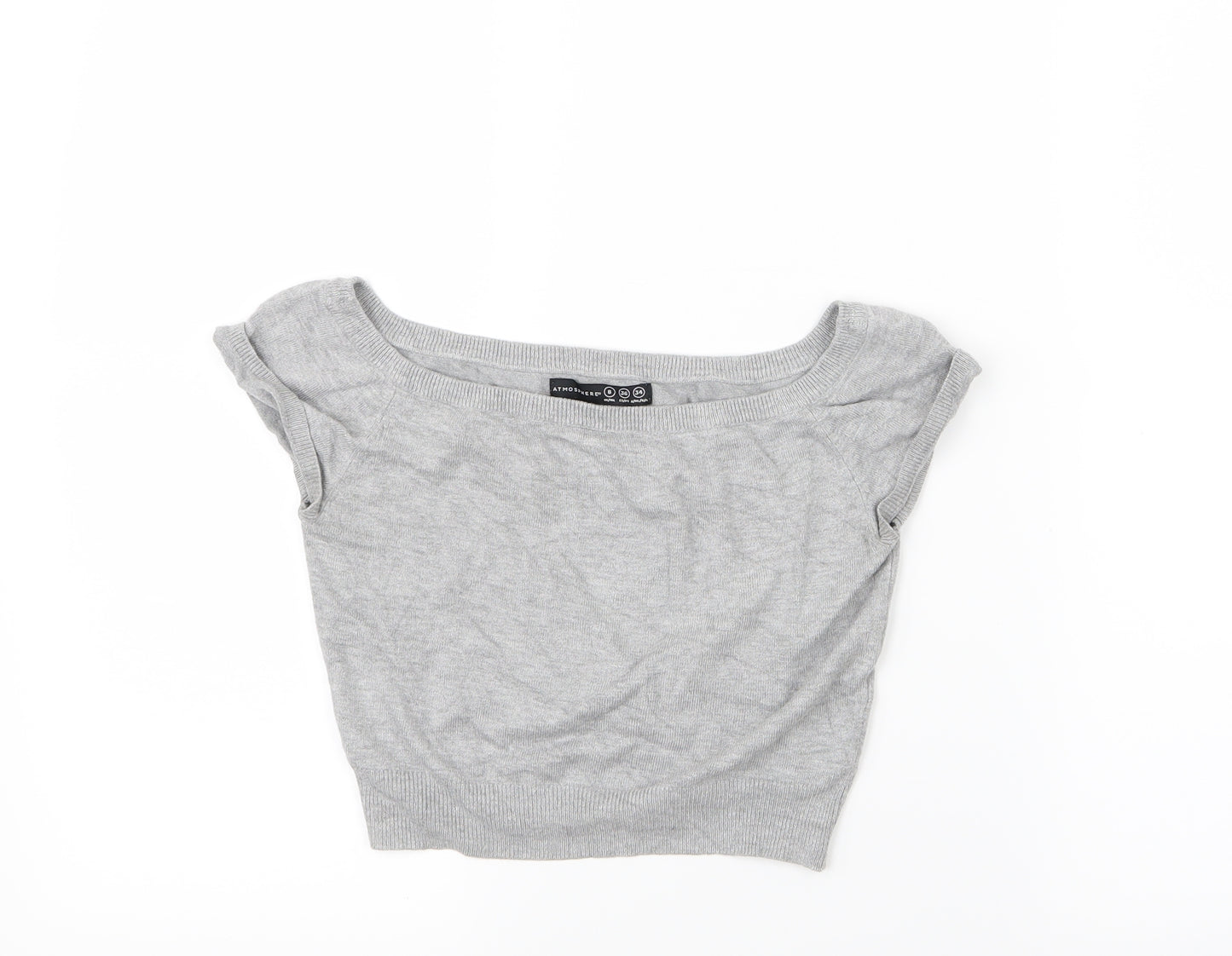 Atmosphere Womens Grey  Knit Cropped T-Shirt Size 8