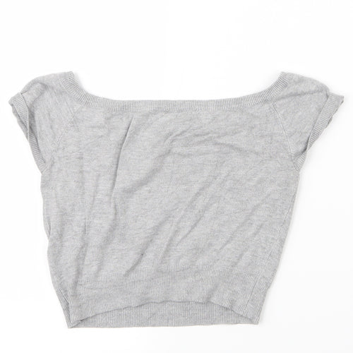 Atmosphere Womens Grey  Knit Cropped T-Shirt Size 8