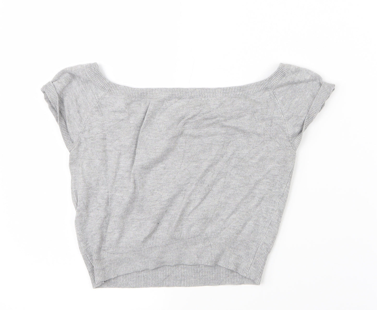 Atmosphere Womens Grey  Knit Cropped T-Shirt Size 8