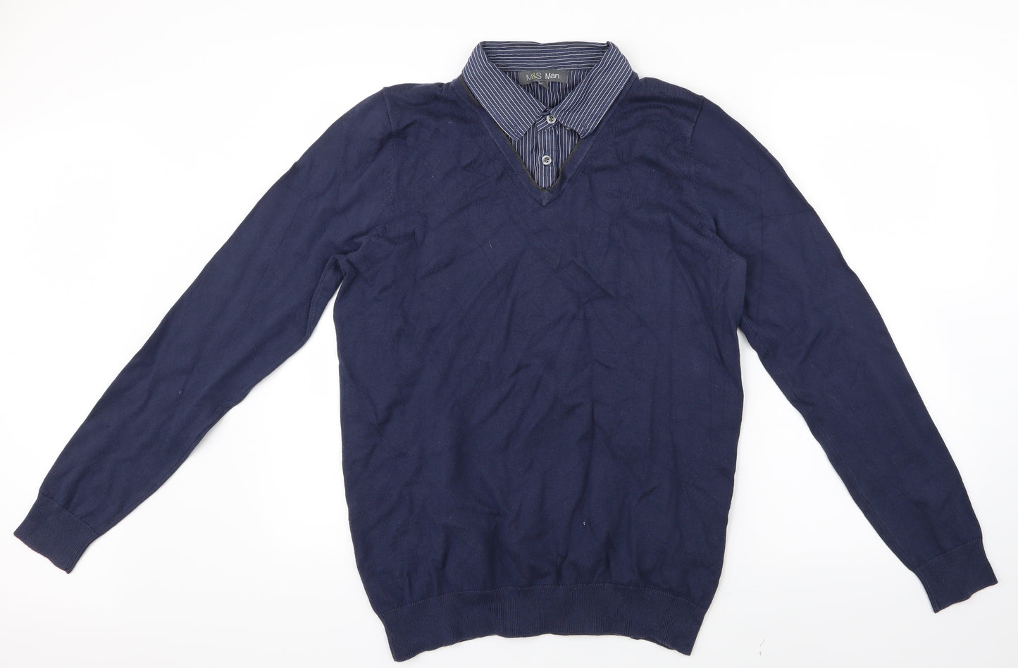 Marks and Spencer Mens Blue  Knit Pullover Jumper Size M