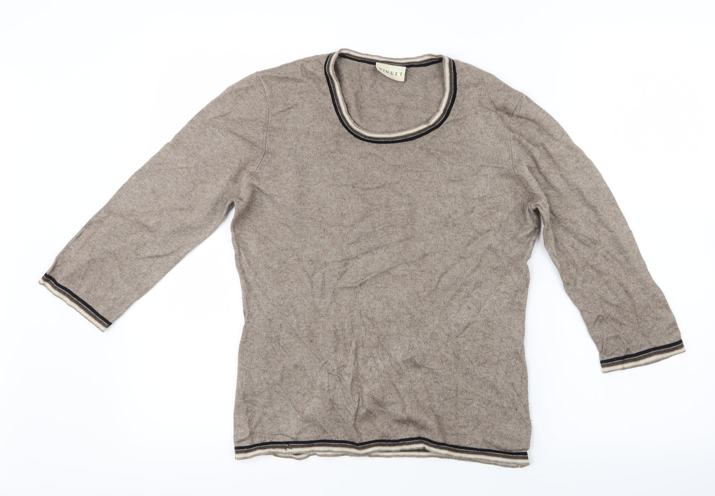 Minuet Womens Brown  Knit Basic T-Shirt Size 12