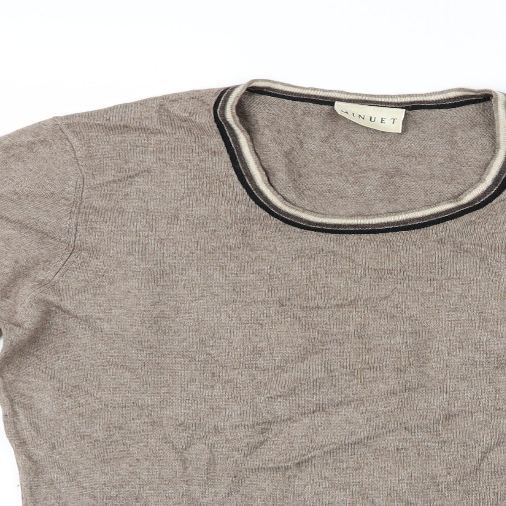 Minuet Womens Brown  Knit Basic T-Shirt Size 12