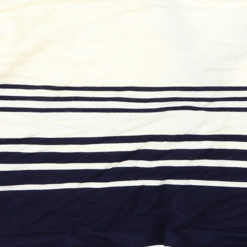 Janique Womens Blue Striped Knit Cardigan Jumper Size L