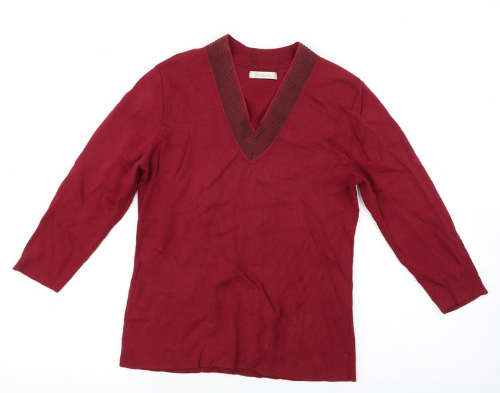 Berkertex Womens Red Basic Blouse Size 14