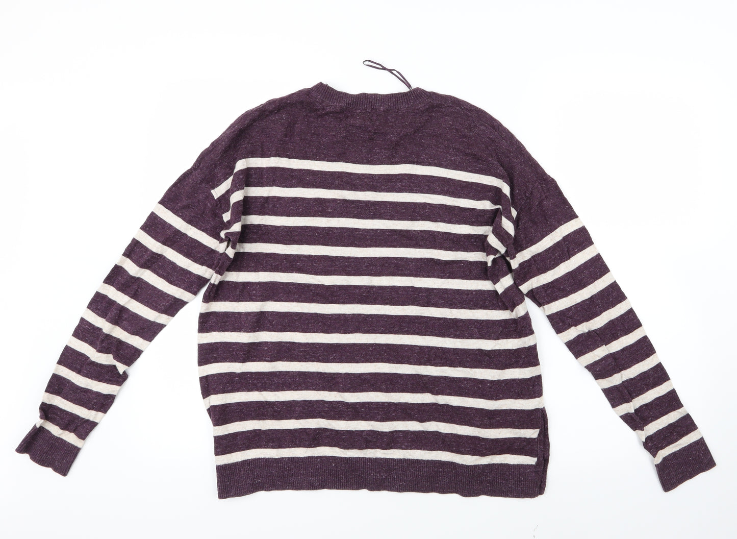 Fat Face Womens Purple Striped  Basic T-Shirt Size 12