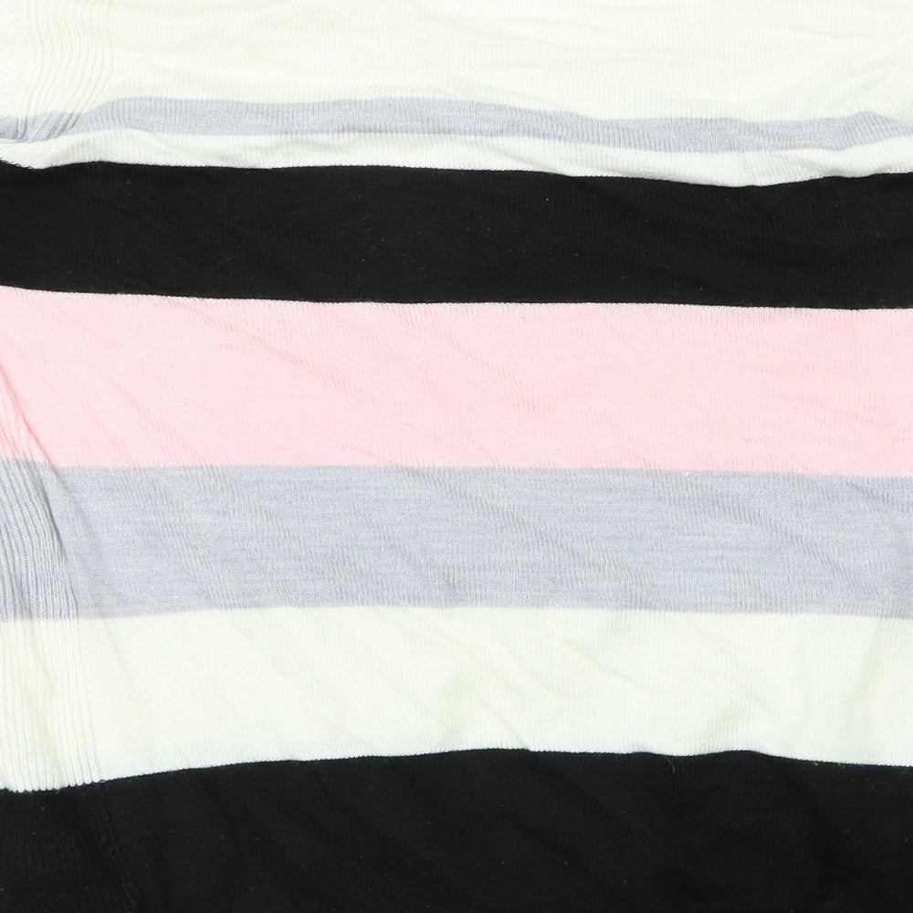 Marks and Spencer Womens Pink Striped Knit Pullover Jumper Size 14