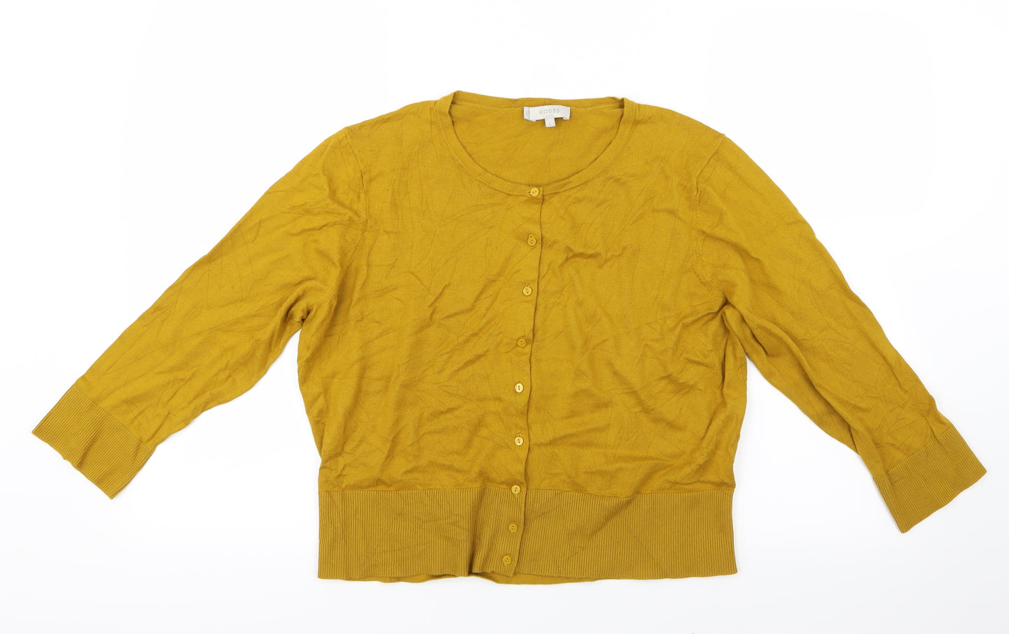 Hobbs Womens Yellow  Knit Cardigan Jumper Size L
