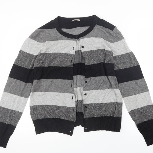 Planet Womens Grey  Knit Cardigan Jumper Size L