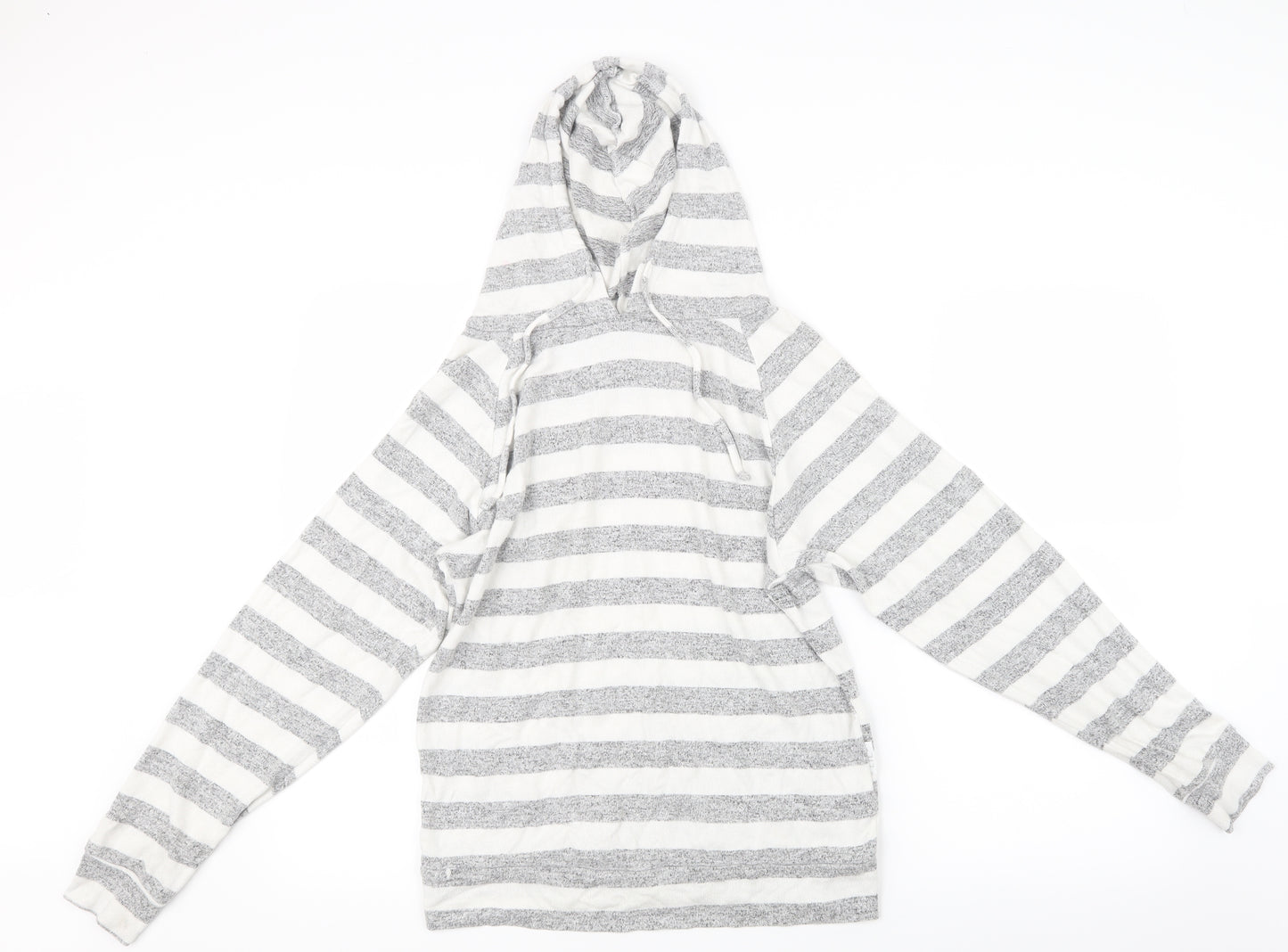 Love to Lounge Womens Grey Striped  Pullover Hoodie Size 4