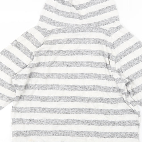 Love to Lounge Womens Grey Striped  Pullover Hoodie Size 4